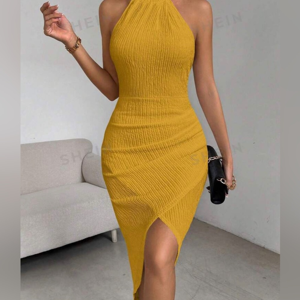 SHEIn Halter Neck Dress, Asymmetrical